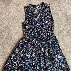 Gap navy blue floral dress medium